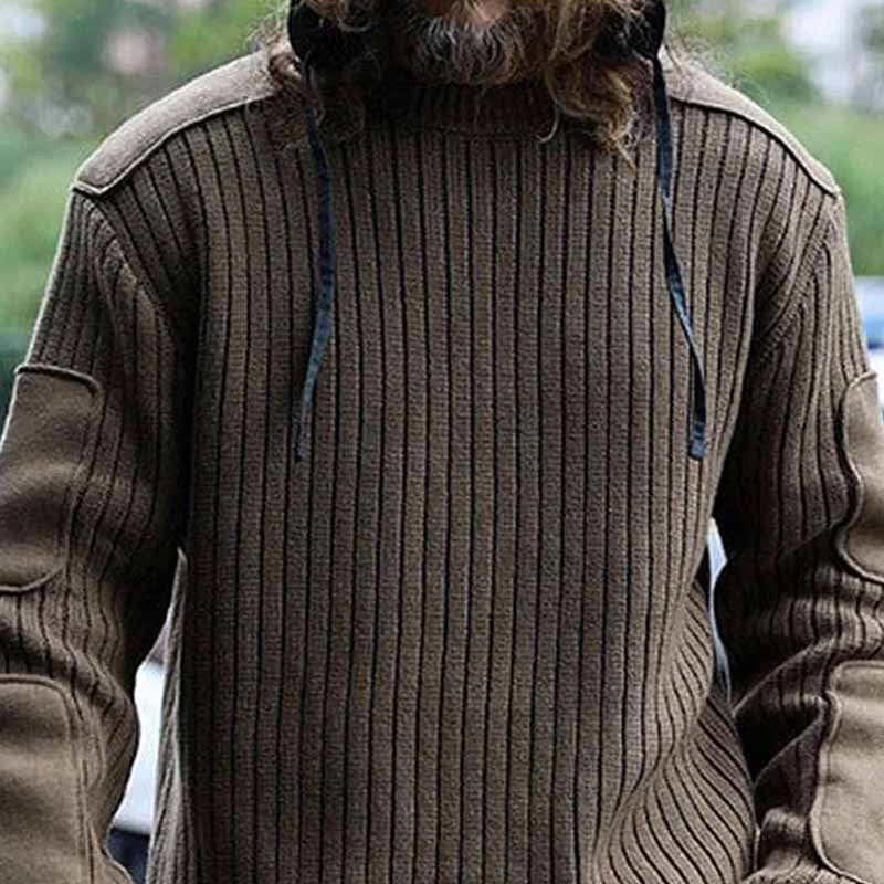 Herren Strickpullover mit Struktur und Kapuze Echoarchiv