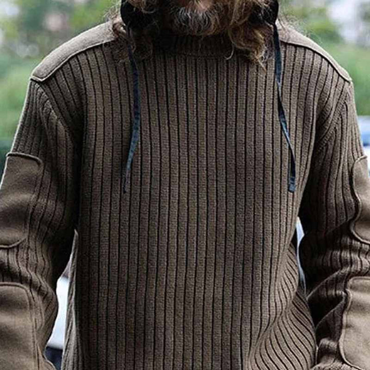 Herren Strickpullover mit Struktur und Kapuze Echoarchiv