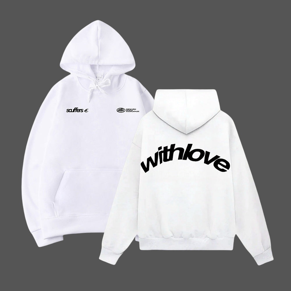 Unisex nan oversized Kapuzenpullover mit großflächigem Rückenprint, Kängurutasche und gerippten Bündchen Echo Archiv