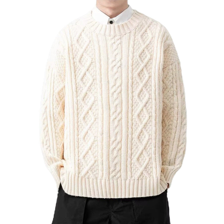 Herren Grobstrickpullover mit Zopfmuster Echo Archiv