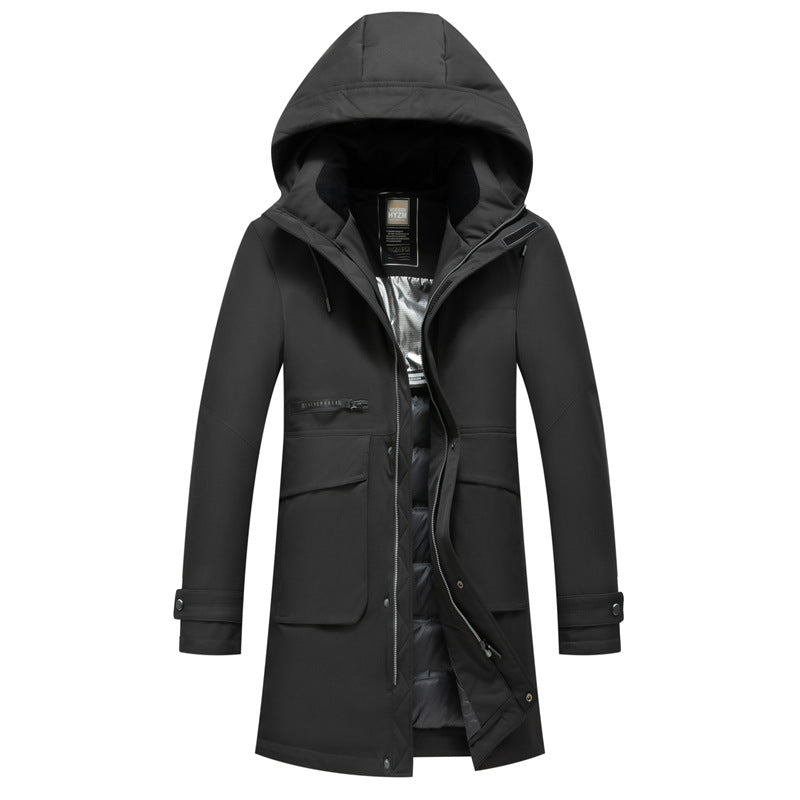 Herren Wasserabweisender Thermoparka mit Kapuze und Mehrfachtaschen Echo Archiv