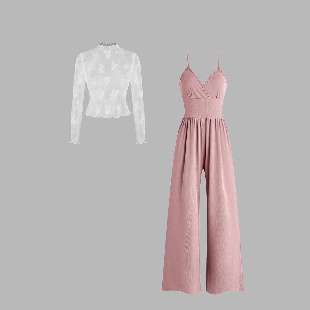 Damen elegantes und figurbetontes Jumpsuit-Set Echoarchiv