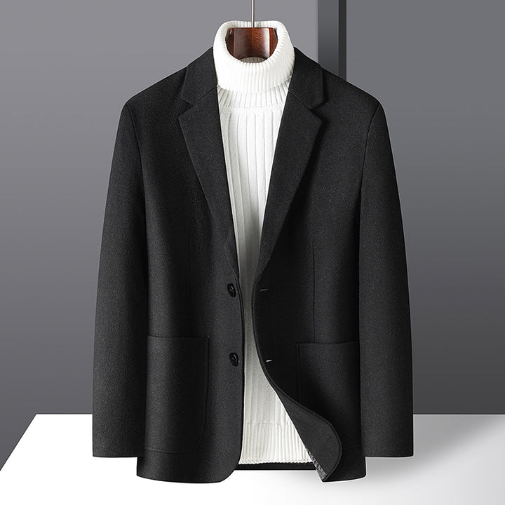 Herren Elegantes Wollmix-Sakko im Business-Casual-Stil mit taillierter Silhouette und aufgesetzten Taschen Echoarchiv