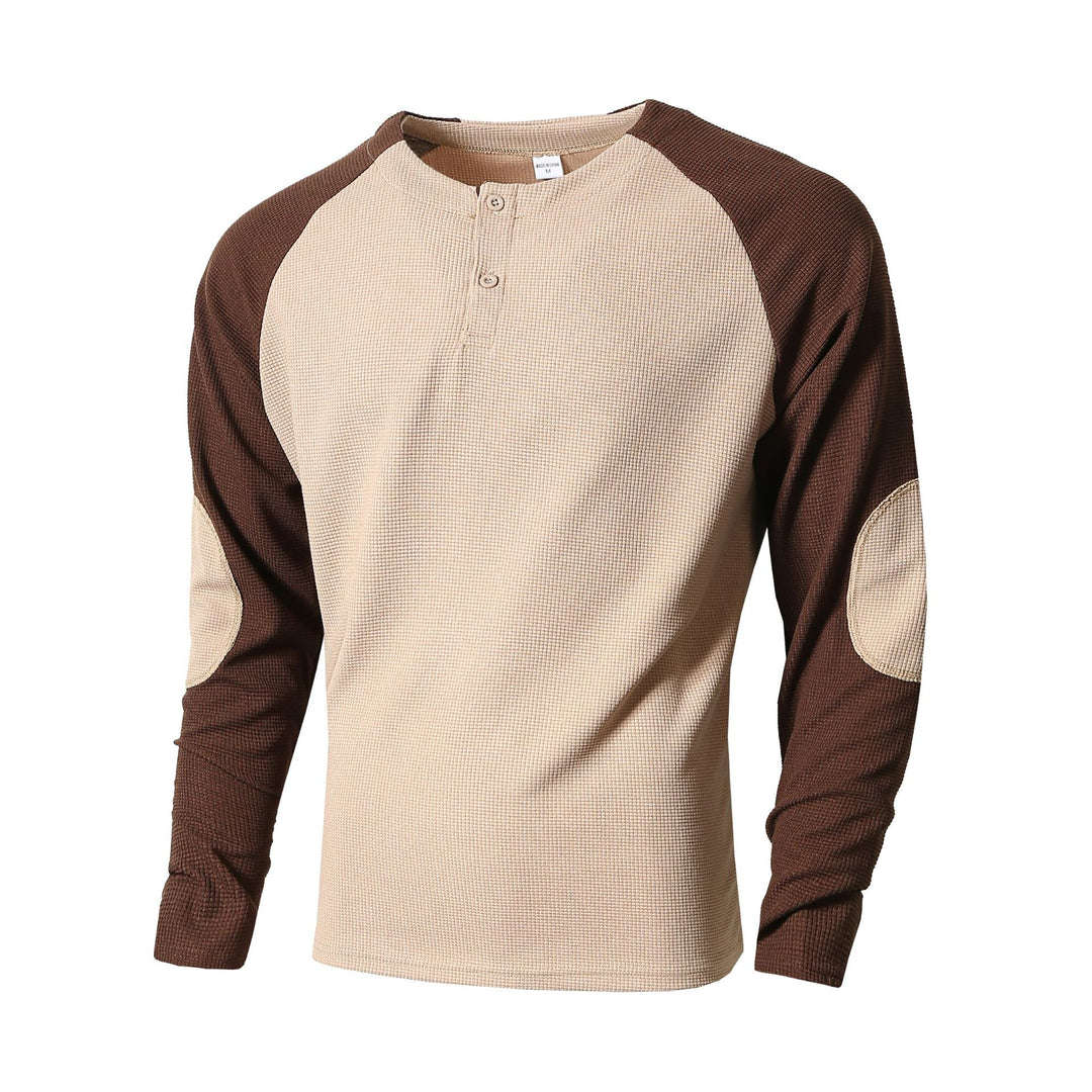 Herren Langarmshirt mit gerafften Schultern und stylischem Kontrastdesign Echoarchiv