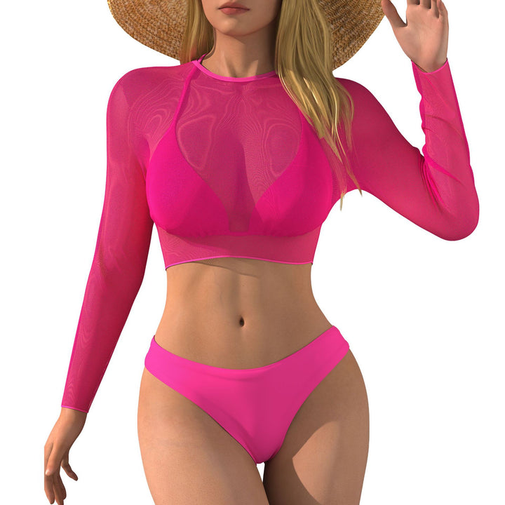 Damen Bikini-Set mit langärmligem Netzoberteil und bequemen Unterteilen Echo Archiv