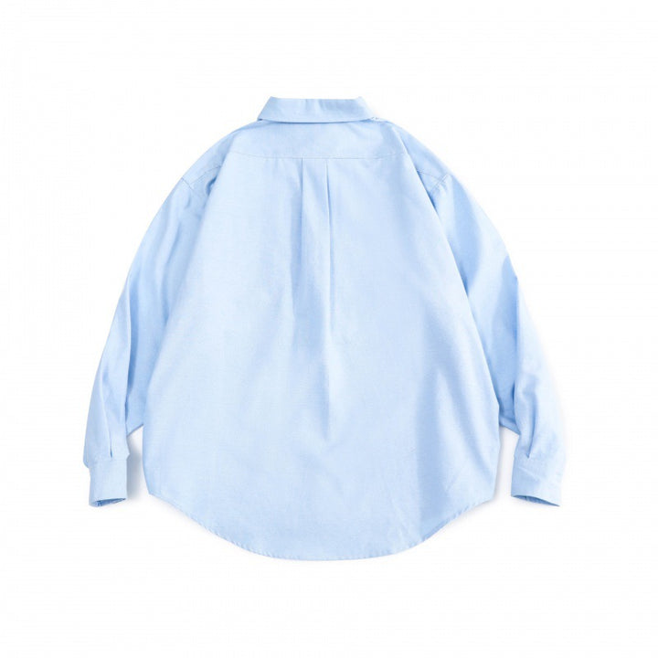 Unisex Oversize‑Hemd aus feinem Oxford‑Baumwollstoff mit Brusttasche und abgerundetem Saum Echo Archiv
