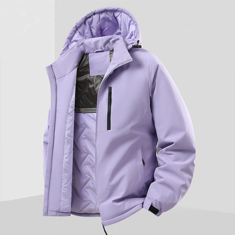 Herren Leichte isolierte Hybrid-Outdoorjacke mit Thermofutter, Kapuze und wasserdichten Reißverschlüssen Echo Archiv