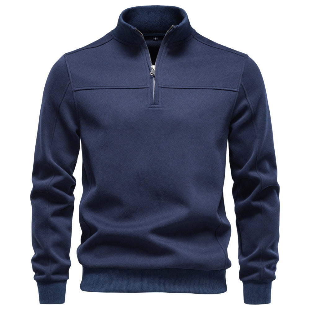 Herren Hochkragen-Sweatshirt mit Halbreißverschluss und Thermofleece-Innenfutter Echoarchiv