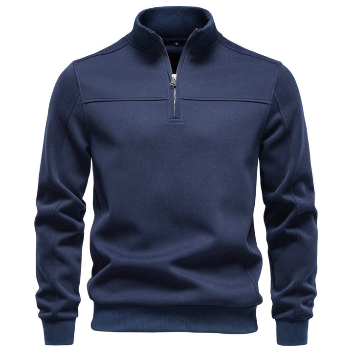 Herren Hochkragen-Sweatshirt mit Halbreißverschluss und Thermofleece-Innenfutter Echoarchiv