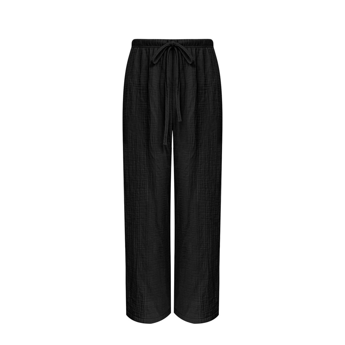 Damen Fließende Baumwoll‑Gauze Palazzohose mit elastischem Bund und Kordelzug – Avélisse
