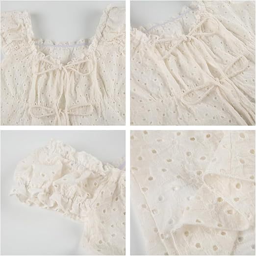 Damen Rüschenshirt mit tiefer Taille und Bindebändern Echo Archiv