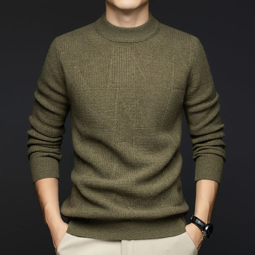 Herren feiner Rundhals-Strickpullover aus hochwertiger Wolle Echoarchiv