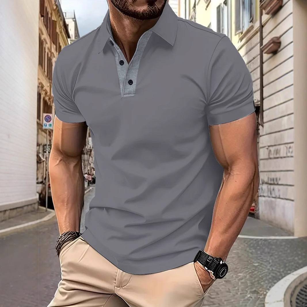 Herren Poloshirt mit modischen Kragenakzenten und atmungsaktivem Stoff Echoarchiv