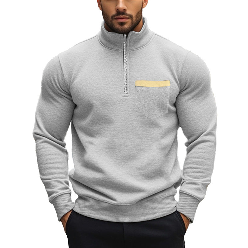 Herren Sweatshirt mit Reißverschluss und Brusttasche Echoarchiv