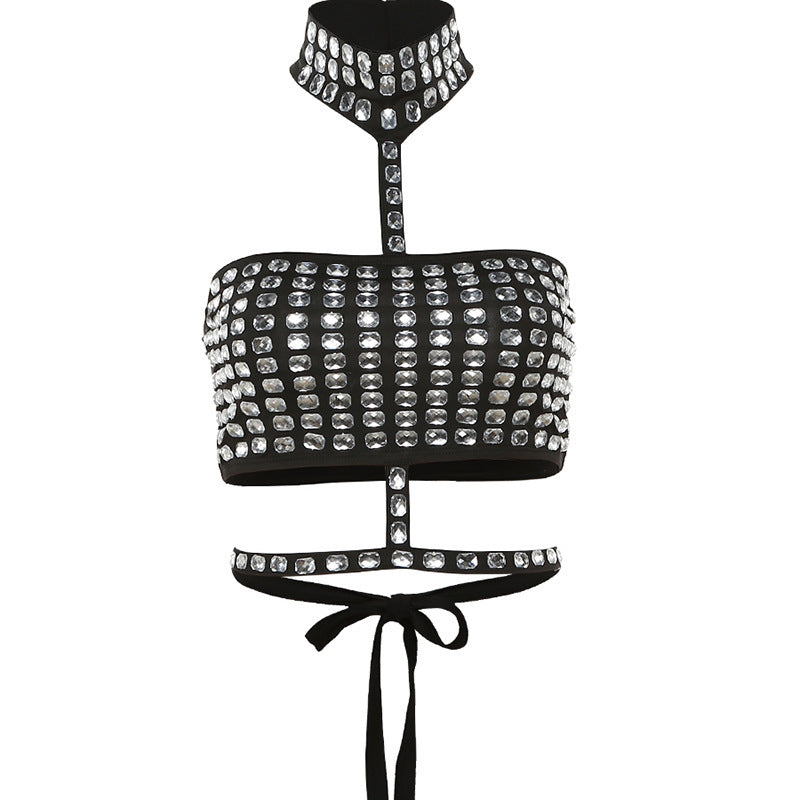 Damen Glitzer Bustier mit Strass-Verzierungen Echo Archiv