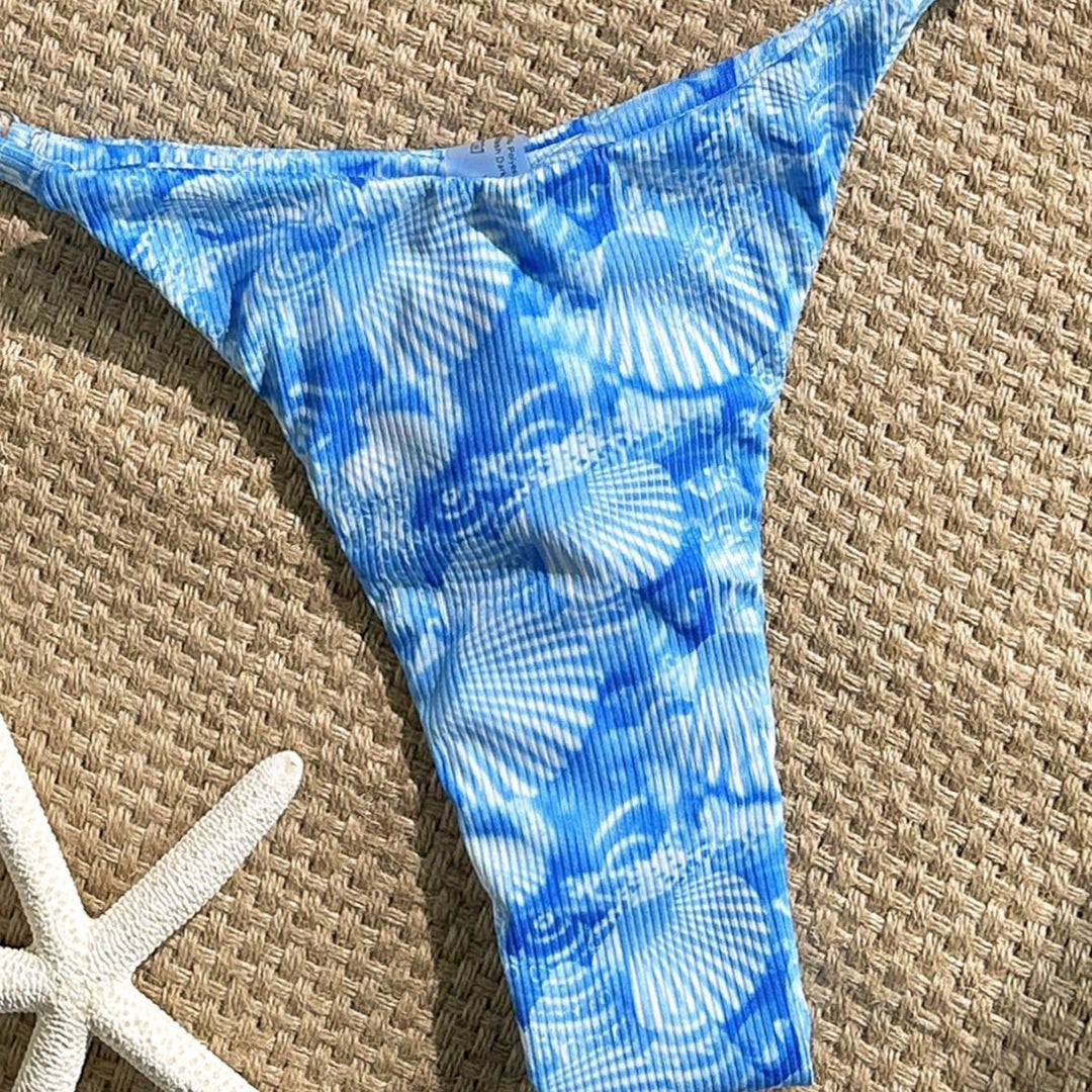 Damen sexy Triangel-Bikini mit maritimem Blumendesign Echo Archiv