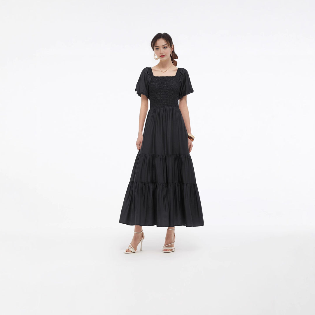 Damen Maxikleid mit voluminösem Rock und Blumenmuster Echo Archiv