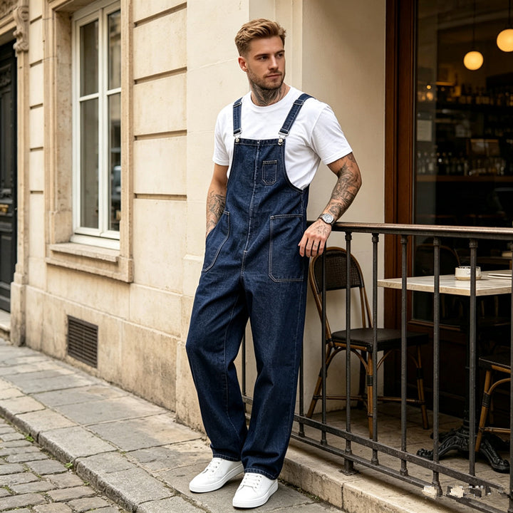 Herren Modische Denim-Latzhose Echoarchiv