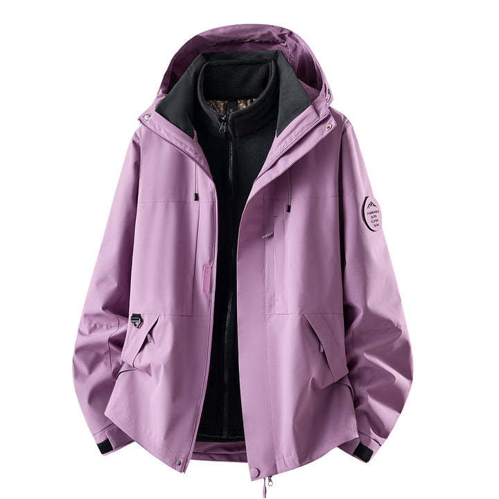 Damen Dreiteilige wasserdichte Outdoorjacke mit abnehmbarem Fleece-Innenlayer Echoarchiv