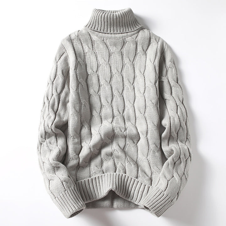 Herren Strickpullover mit Rollkragen und Zopfmuster Echoarchiv