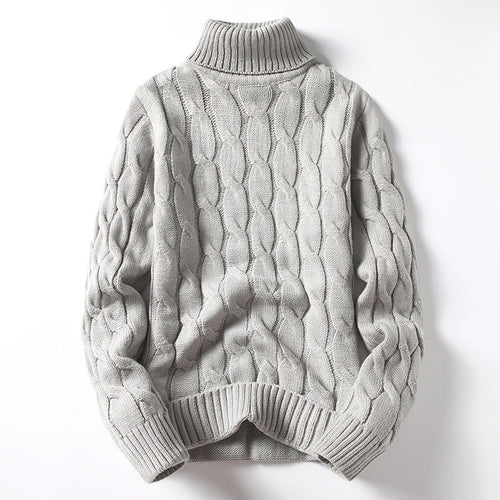 Herren Strickpullover mit Rollkragen und Zopfmuster Echoarchiv