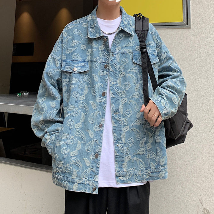 Herren Lässige Overshirt-Jacke mit kreativen Mustern Echoarchiv