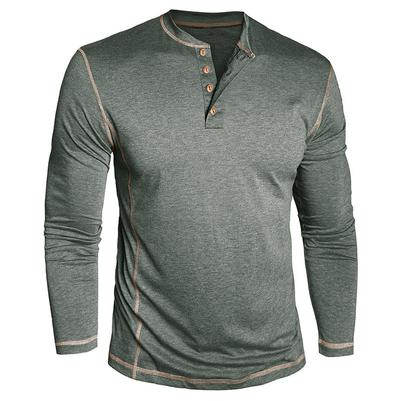 Herren Elegantes Langarmshirt mit Knopfleiste Echoarchiv