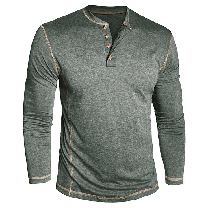 Herren Elegantes Langarmshirt mit Knopfleiste Echoarchiv