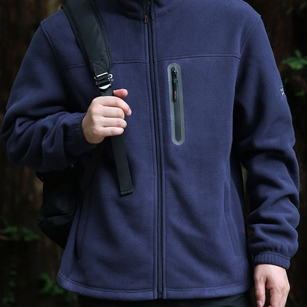 Herren Atmungsaktive Microfleecejacke mit wasserabweisender Brustreißverschluss-Leiste und Stehkragen Echo Archiv