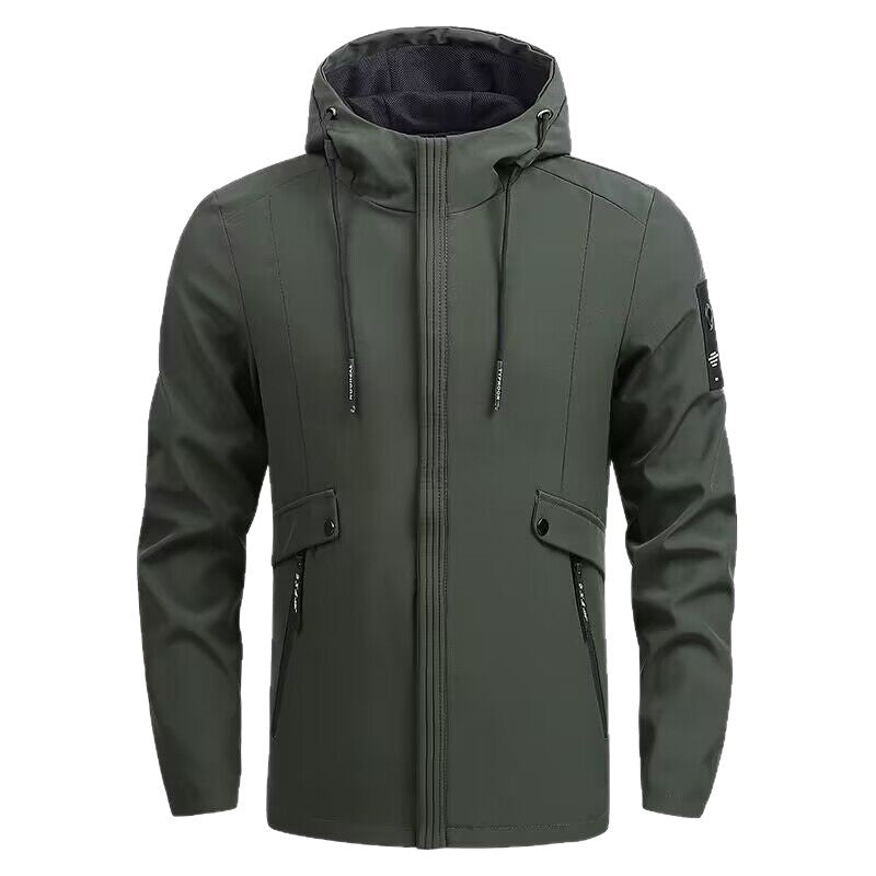 Herren Wasserdichte Softshelljacke mit Kapuze, winddicht und atmungsaktiv Echoarchiv