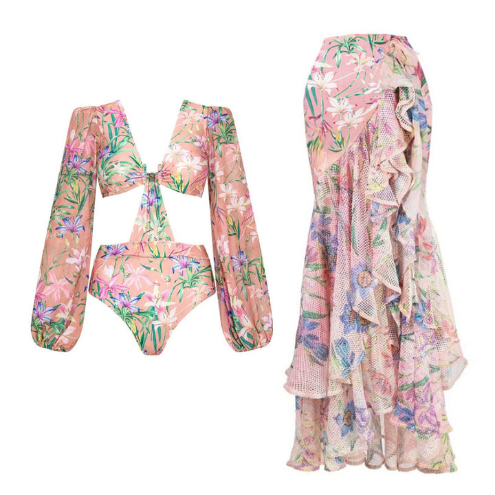 Damen Bikiniset mit langen Ärmeln Echo Archiv