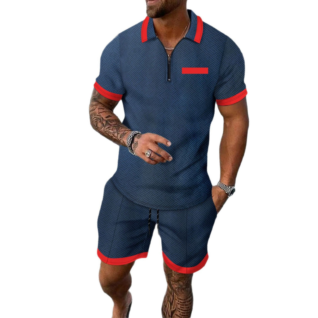 Herren Freizeit-Outfit mit sportlichem Reißverschluss und kontrastierenden Akzenten Echoarchiv