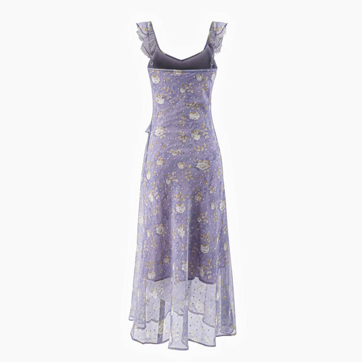 Damen Maxikleid mit romantischem Rüschensaum und floralem Muster Echo Archiv