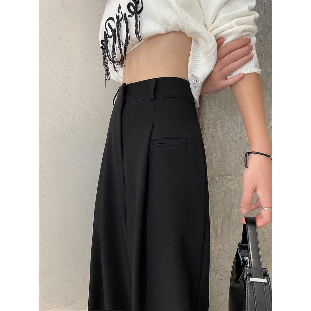 Damen Hochtaillierte Tailored-Hose mit weitem Bein, Bundfalten und Ziertasche Echo Archiv
