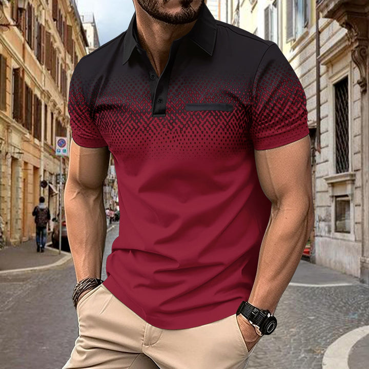 Herren Poloshirt mit modernem Grafikprint Echoarchiv