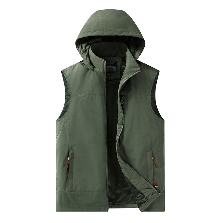 Herren Leichte outdoor‑Weste mit Kapuze, atmungsaktivem Meshfutter und wasserabweisender Shell Echo Archiv