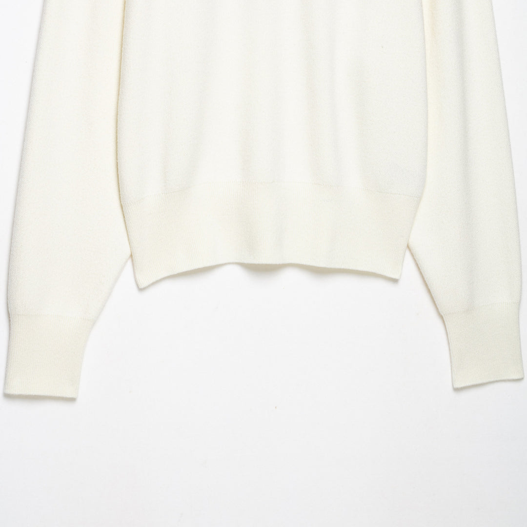 Damen Cropped Oversize-Strickpullover mit halbem Metallreißverschluss und Funnelkragen Echoarchiv