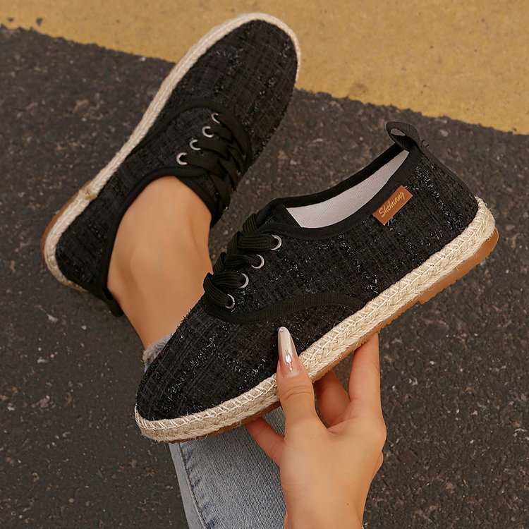Damen  atmungsaktive Strick-Espadrilles mit geflochtener Jute-Sohle und flexiblem Memory-Fußbett Echo Archiv