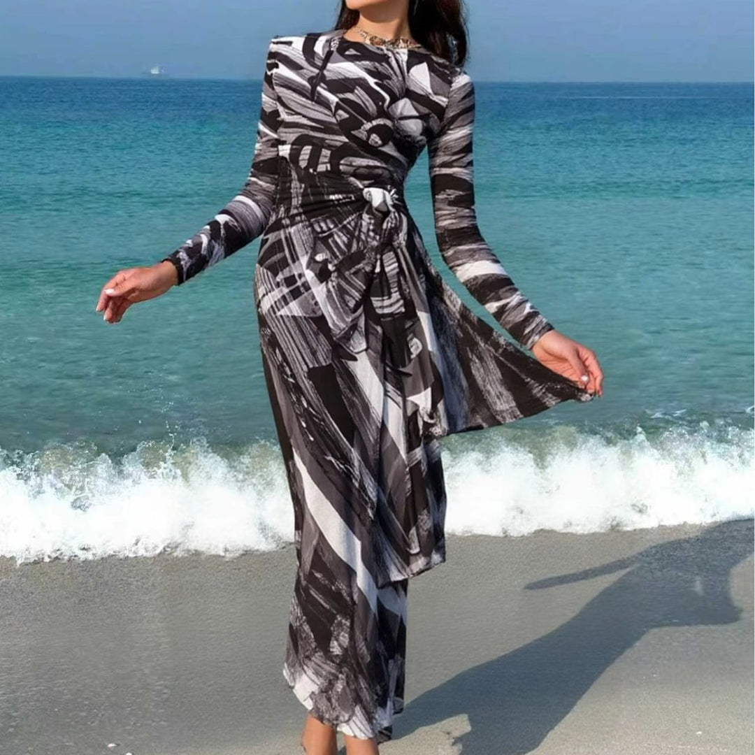 Damen Maxi-Strandkleid mit raffiniertem Wickeldesign Echo Archiv