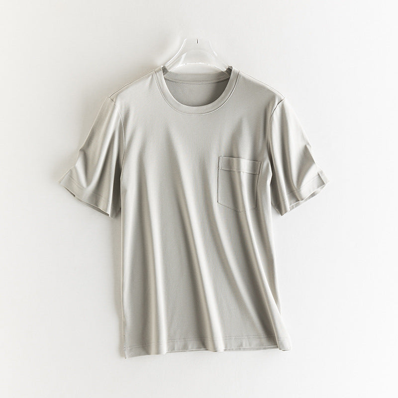 Herren Kurzärmeliges Pocket-T-Shirt aus feinem Modal-Jersey Regular Fit Echo Archiv