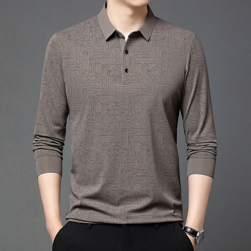 Herren modisches Polohemd mit raffiniertem Strukturdesign und eleganter Knopfleiste Echoarchiv