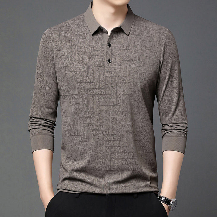 Herren modisches Polohemd mit raffiniertem Strukturdesign und eleganter Knopfleiste Echoarchiv