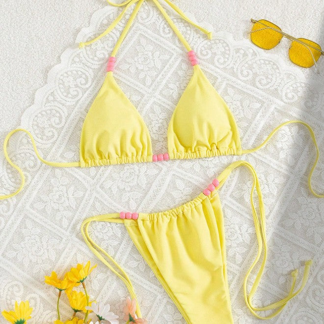 Damen Triangel-Bikini mit bunten Schmuckakzenten Echo Archiv