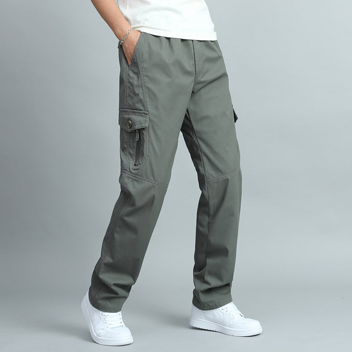 Herren Robuste Canvas-Cargohose mit geradem Bein, Knieabnähern & Klappentaschen Echo Archiv