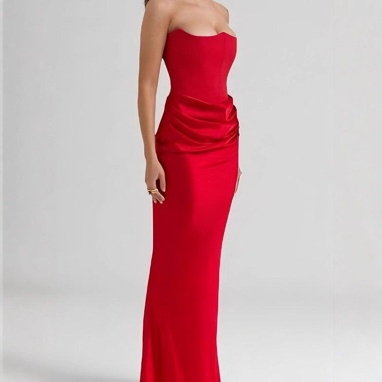 Damen Maxikleid mit Raffungen und elegantem Bustier-Ausschnitt Echo Archiv
