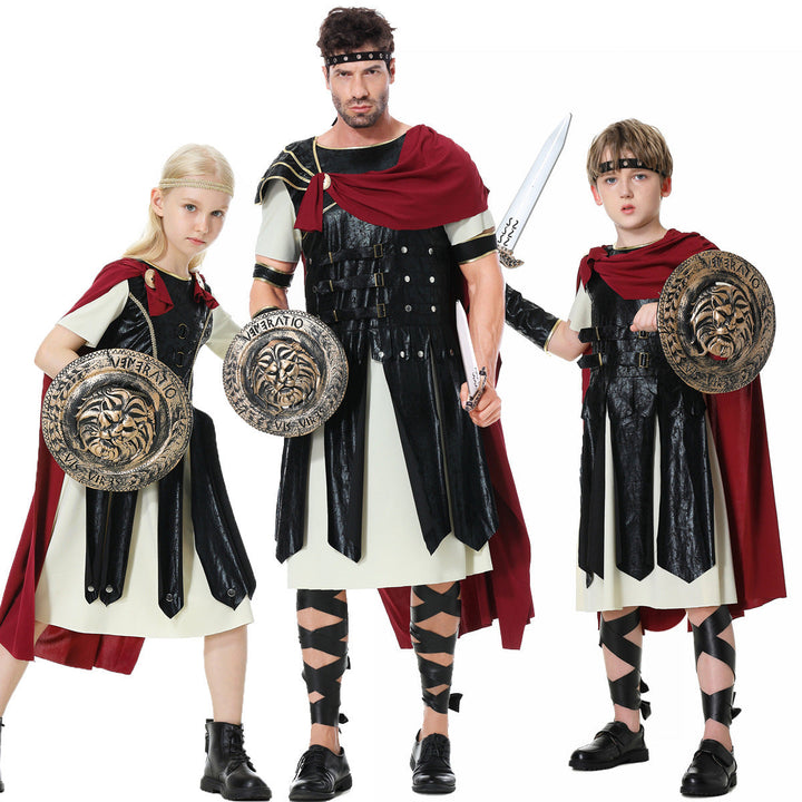 Mädchen Gladiatorinnenkostüm mit Umhang und Accessoires Echo Archiv