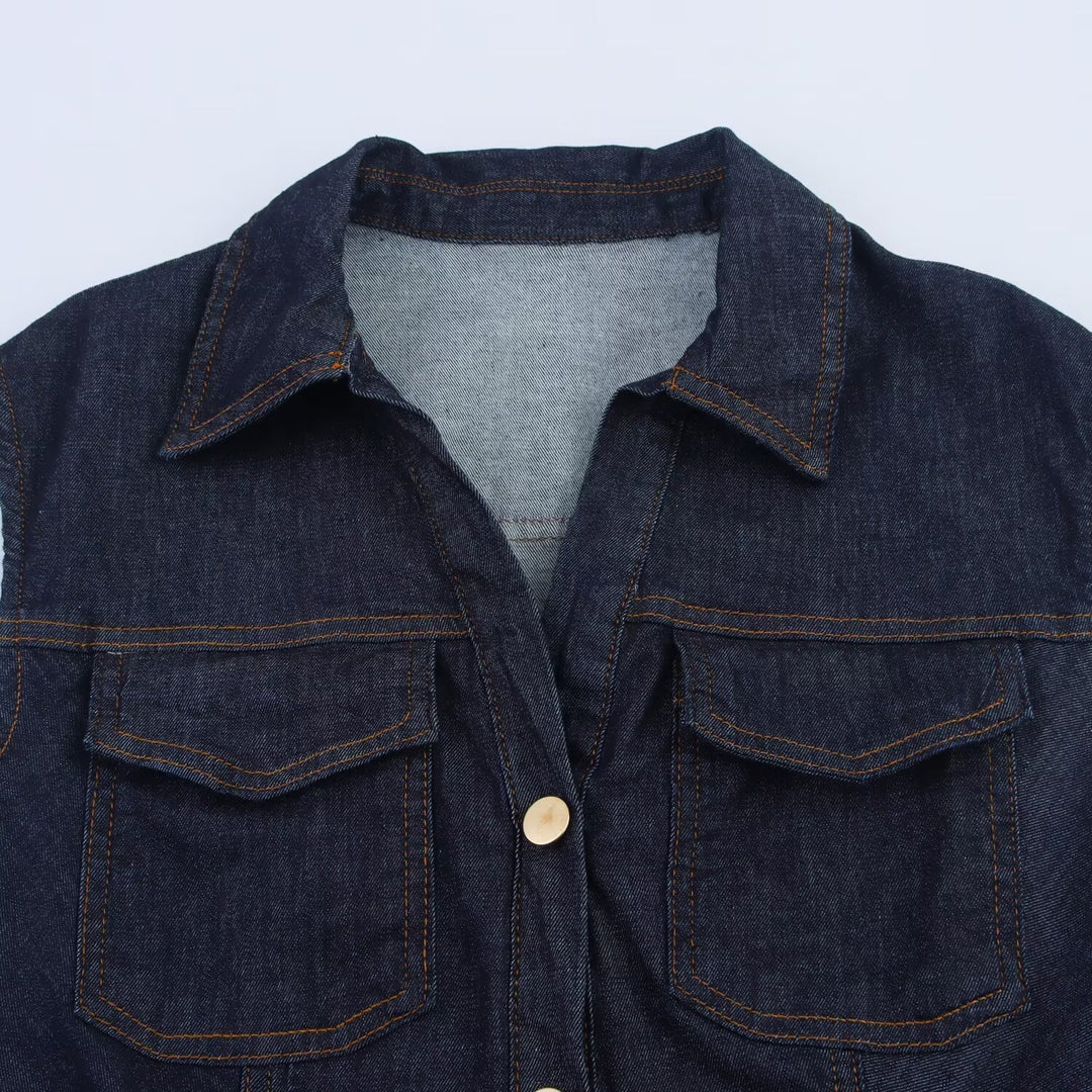 Damen Jeanskleid mit tailliertem Schnitt und praktischen Taschen Echo Archiv