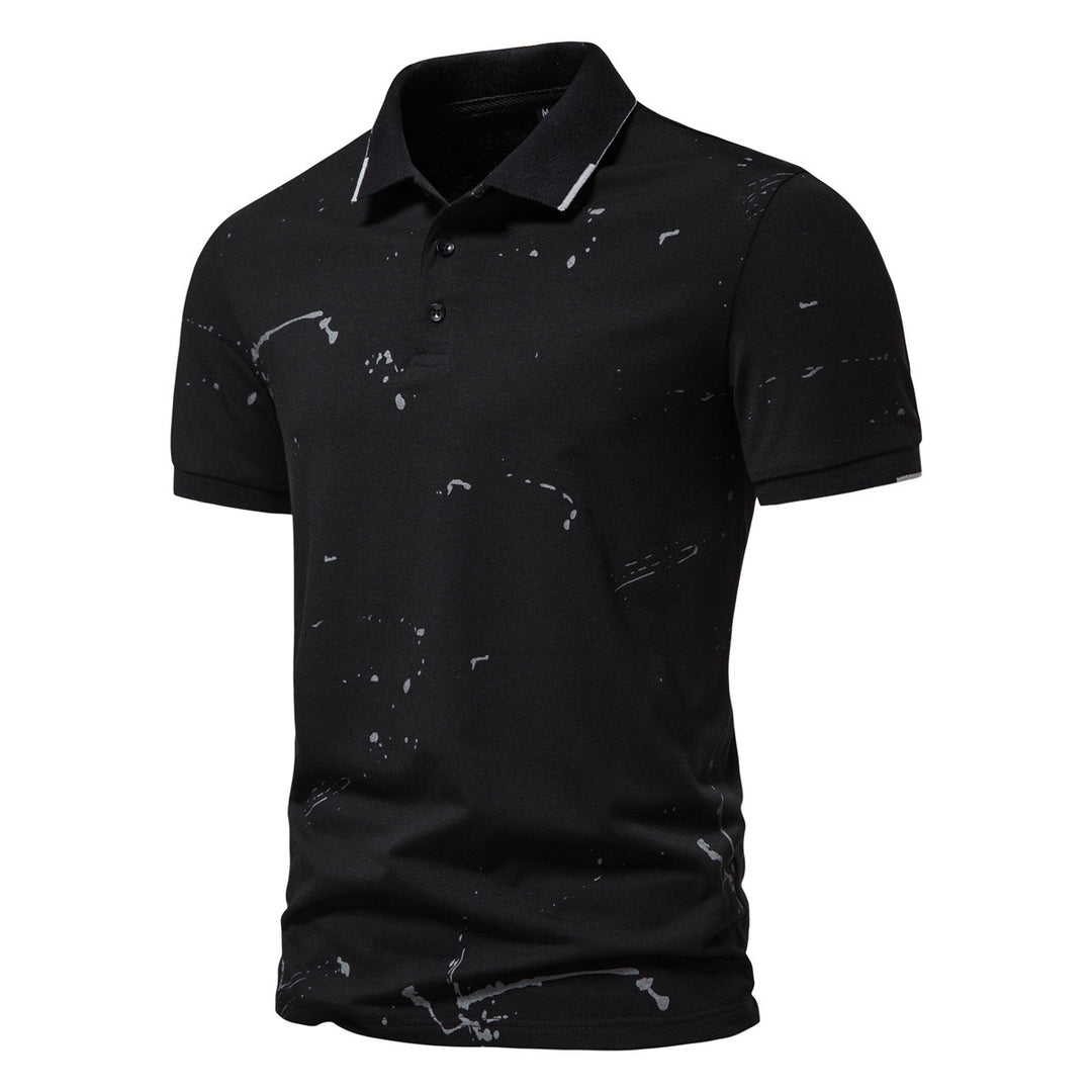 Herren Poloshirt mit kreativen Spritzdruck und hochwertiger Baumwolle Echoarchiv