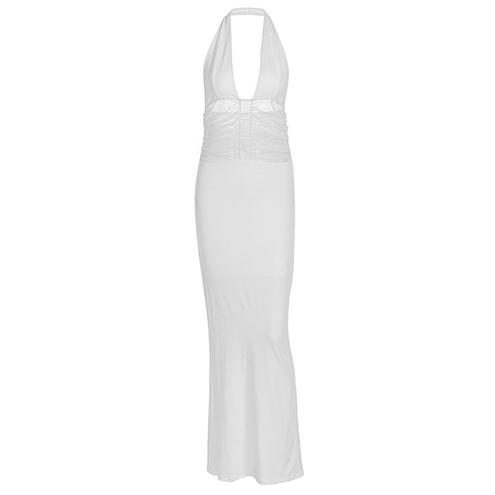 Damen Maxi-Kleid mit tiefem V-Ausschnitt und taillierter Silhouette Echo Archiv