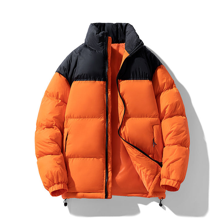 Herren gepolsterte Thermo-Daunenimitatjacke mit hohem Stehkragen und Kordelzug – Marzano
